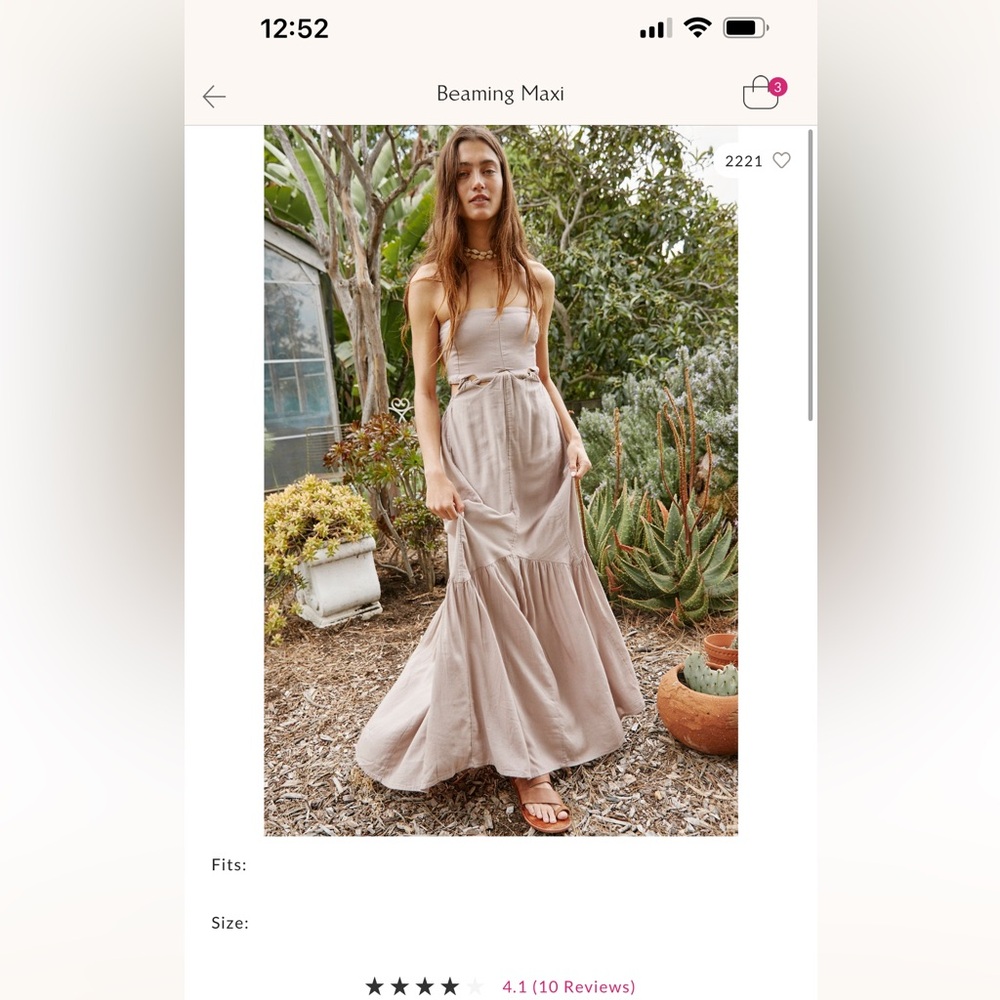 Free People Beaming Maxi grey open back dress
